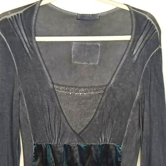 Elisa Cavaletti Club Gray Distressed Jersey Boho Dress - M - Picture 2 of 8